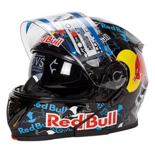 Full Helmet Modular Flip bull Motorbike Face UK Helmet Red NEW Motorcycle Up