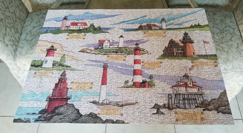Nightwatch Lighthouses Serendipity Puzzle - 1000 Piece - Complete 20" x 27" - Picture 3 of 9