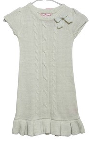 girls cream sweater dress