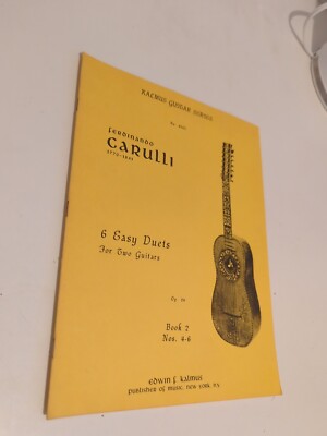 Ferdinando Carulli 6 Easy Duets For Classical Guitar Rare Sheet Music Book #2
