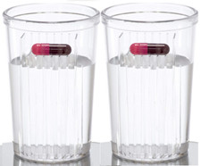 2x Easy Dose Pill Takers Cup, makes taking medication EZY NEW