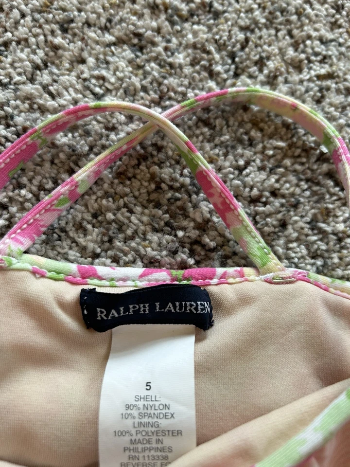 Ralph Lauren 4/5 Niñas Traje de Baño 2 Piezas Volantes Bikini Traje de Baño X24 Foto 3 de 4