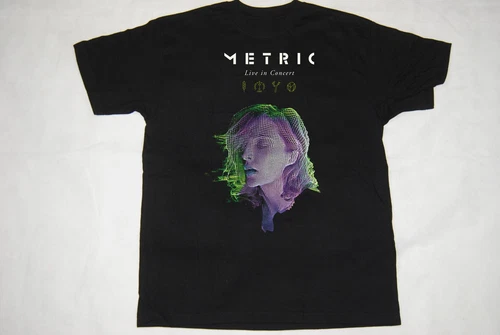 Camiseta negra de algodón Metric Band Live In Concert todas las tallas - Imagen 1 de 3