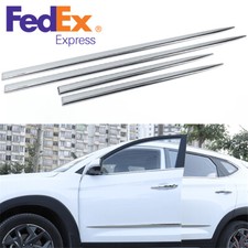 4 X Chrome Abs Car Side Skirt Door Side Line Sill Garnish Strip Trim Stripe Kit
