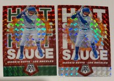2021 Panini Mosaic MOOKIE BETTS Hot Sauce Green + White Prizm - LA Dodger