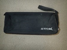 TDK Audio Cassette Holder Vintage 15 Tape Storage Nylon Strap