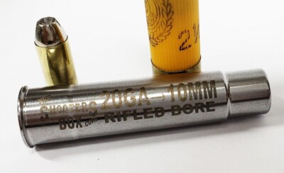 20GA to 10mm RIFLED Shotgun Adapter - Chamber Reducer - Stainless - Free Ship!