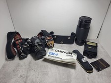 Chinon CM-4 Vintage 35mm SLR Film Camera PENTAX K MOUNT W/ 28mm 2.8 Lens With...