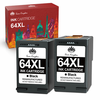 2 Black 64XL Ink Cartridge for HP ENVY Photo 7158 6258 7164 7120 7858 7155 7800