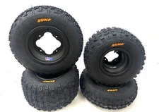 DWT A5 Black Front Rear Rims Wheels Sunf MX Tires YFZ450 Raptor 700 Banshee
