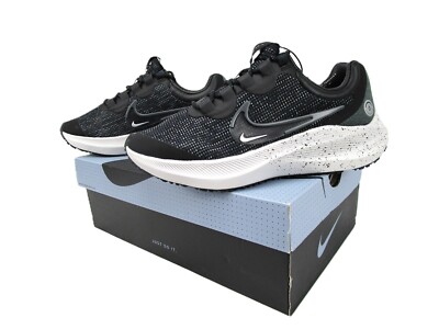 Nike Zoom Winflo 8 Shield Athletic Shoe, Women's Black & Gray Running Sneaker