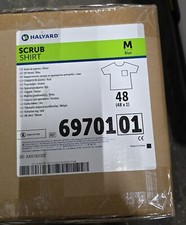 Halyard Scrub Shirts Medium Blue, Case of 48, 69701 Large quantity available
