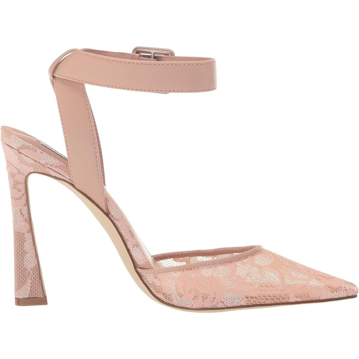 Steve Madden Women Pointed Toe Ankle Strap Heel Sarantos Size US 11 Natural  Lace