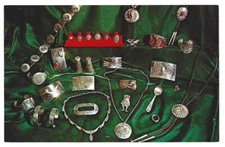 Native American HOPI SILVERCRAFT SECOND MESA JEWELRY Postcard 5.5 X 3.5''
