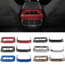 For Ford F150 2021 2022+ Rear Console Cup Holder Panel Trim Cover Overlays Decor