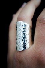 Solid 925 Sterling Silver Band  Hammered Meditation Handmade Ring All Size K-22