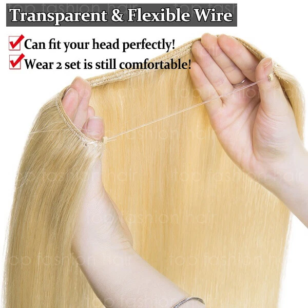 THICK Hidden Secret Wire In 100% Human Remy Hair Weft Extensions One Piece Ombre - Image 2 of 4