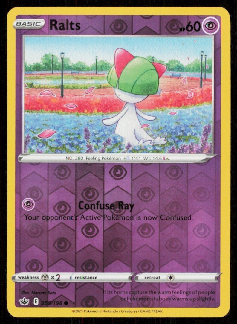 Pokemon - Ralts - 059/198  - Reverse Holo - Chilling Reign - NM/M
