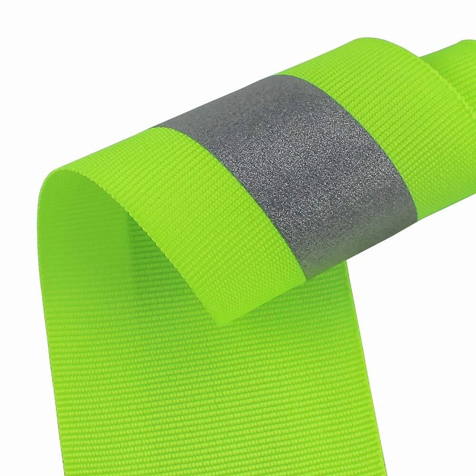 Sew On Silver Reflective Tape for Clothing Safety Fabric Webbing TrimÂ Green - Image 2 of 3