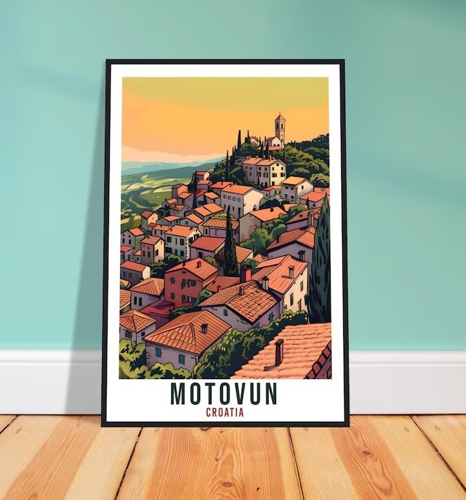 Motovun Croatia Travel Print Wall Art for Stylish Home Décor