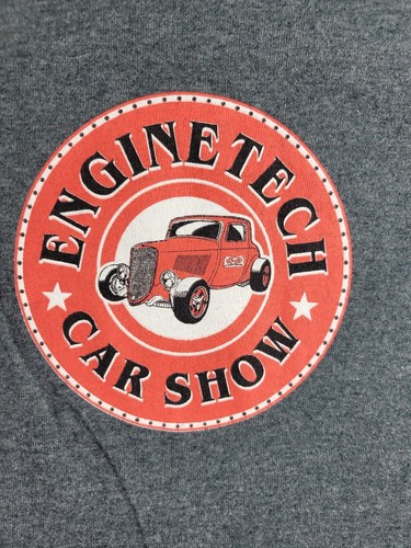 Vintage Engine Tech Hot Rod Custome Car Show Graphics Mens Gray T-shirt Size XL - Picture 5 of 7