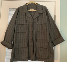 Jacket Women Cotton 1x Elizabeth & Jainey Nice Grey On Grey Pattern Sold $225