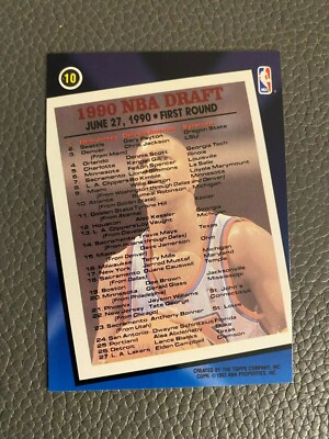 Derrick Coleman Topps 1990-91 #1 Draft Pick Basketball Card #10 NJ