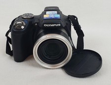 OLYMPUS SP-590UZ Digital Camera Shoulder Strap Damaged Back Screen TESTED WORKS