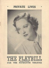 Tallulah Bankhead "PRIVATE LIVES" Barbara Baxley / Noel Coward 1949 Playbill