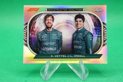 (4 Cards) 2022 Topps Chrome Constructors Coalition Sebastian Vettel Stroll CDW