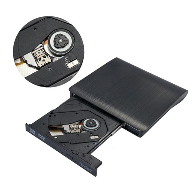 HP External Portable Slim Design CD/DVD RW Write/Read Drive, USB, Black