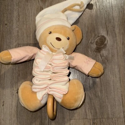 Kaloo Teddy Bear Musical Accordion Crib Baby Lovey Lullaby Soother Plush Pink - Image 1 of 4