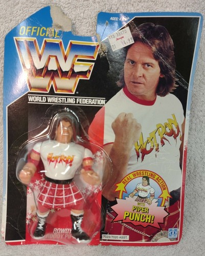 Vintage 1990 WWF Rowdy Roddy Piper Figure With Pip...