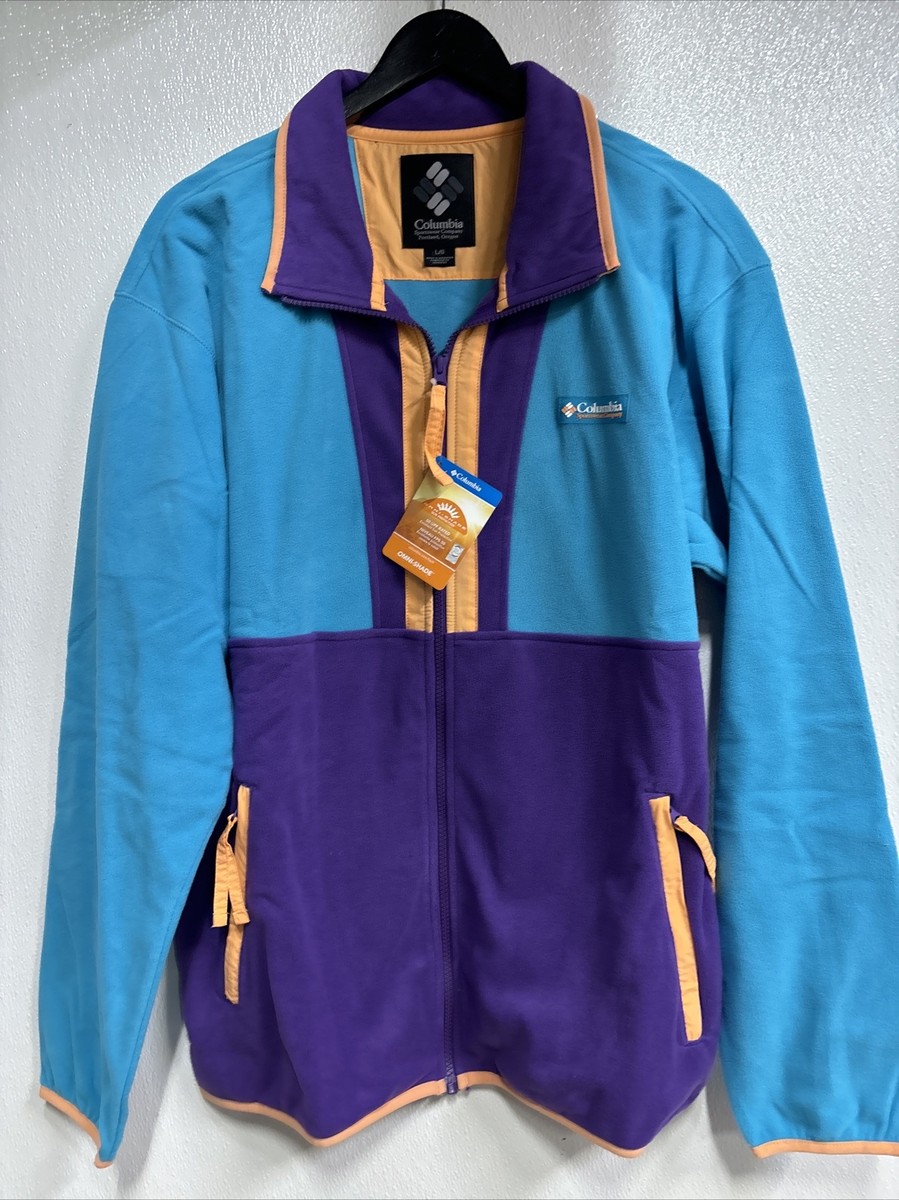 Columbia Back Bowl Fleece Lightweight Jacket Men's Blue Purple
