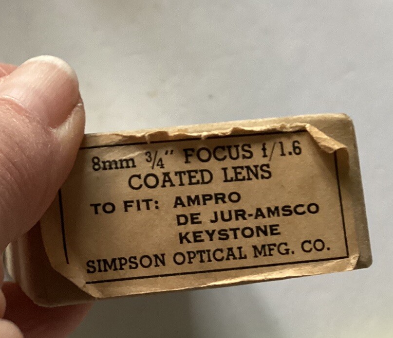 Objectif De Projecteur Simpson Optical Chicago USA – Ancienne Lentille Cinéma 8mm – Occasion