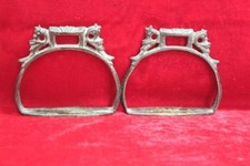 Horse Paddle Stirrup Pair Antique Rare Vintage Old Collectible
