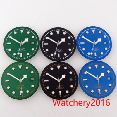 33.5mm Bliger Sterile Watch Dial Hands Fit For Japan NH35 NH36 7S26 Date Window