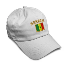 Soft Women Baseball Cap Senegal Flag Embroidery Dad Hats for Men Buckle Closure