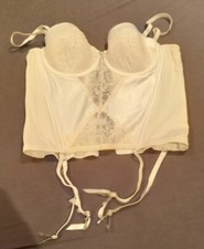 Reizwäsche Korsett Corsage Strapskorsett 85B Strapse Spitze Weiß