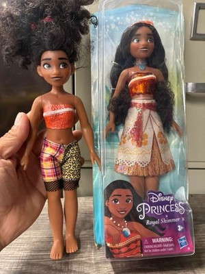 Disney Hasbro 11in Moana Girl Doll Medium Dark Complexion Brown Eyes Lot