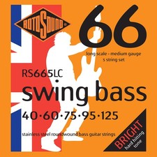 Rotosound RS665LC Swing Bass 66 Stainless Steel 5 String Bass Guitar Strings ...