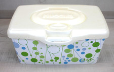 Huggies Baby Wipes Pop Up Container Dispenser Refillable Geometric Circles EMPTY