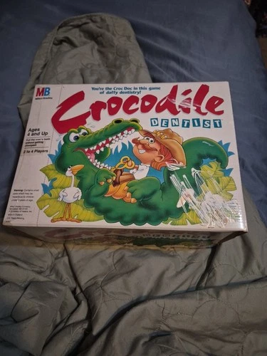 Milton Bradley 1990 Vintage Crocodile Dentist Board Game Complete Original