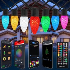 Christmas Outdoor Lights C9 66FT 100 LEDs, Smart APP Remote Multicolor