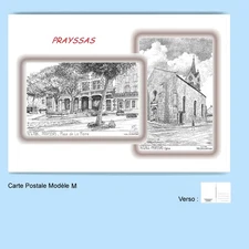 CP M 47044-086 POSTCARD 2 DRAWINGS 47 PRAYSSAS