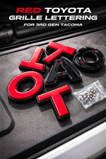 Toyota TRD Style Grille Lettering Set Red | Aftermarket Front Grille Letters