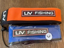 2 Liv Fishing Casting Rod Sleeves Orange Blue Neoprene