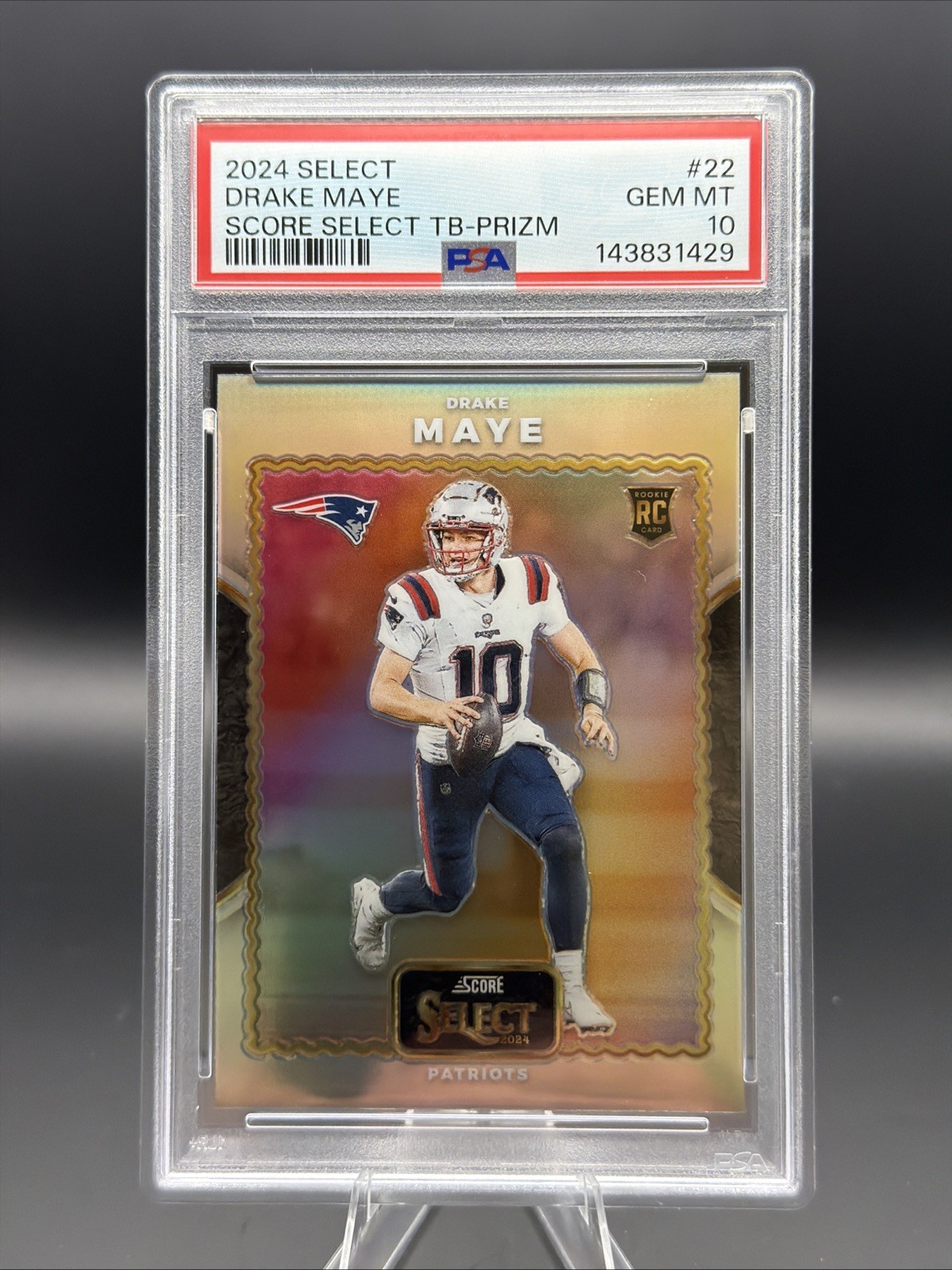 2024 Panini Score Select Throwback Silver Prizm Drake Maye (RC) #22 - PSA 10