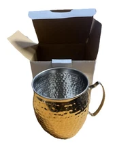 4 Pack Moscow Mule Hammered Gold Mug Stainless Steel