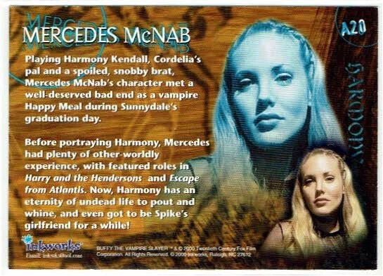 Buffy The Vampire Slayer Season 4 Autograph Auto A20 Mercedes McNab as Harmony - Image 2 of 2